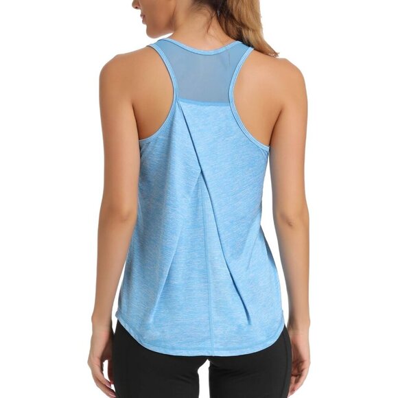 Tops - Women's Mesh Racerback Tank Top Gym Workout Running Yoga Sleeveless